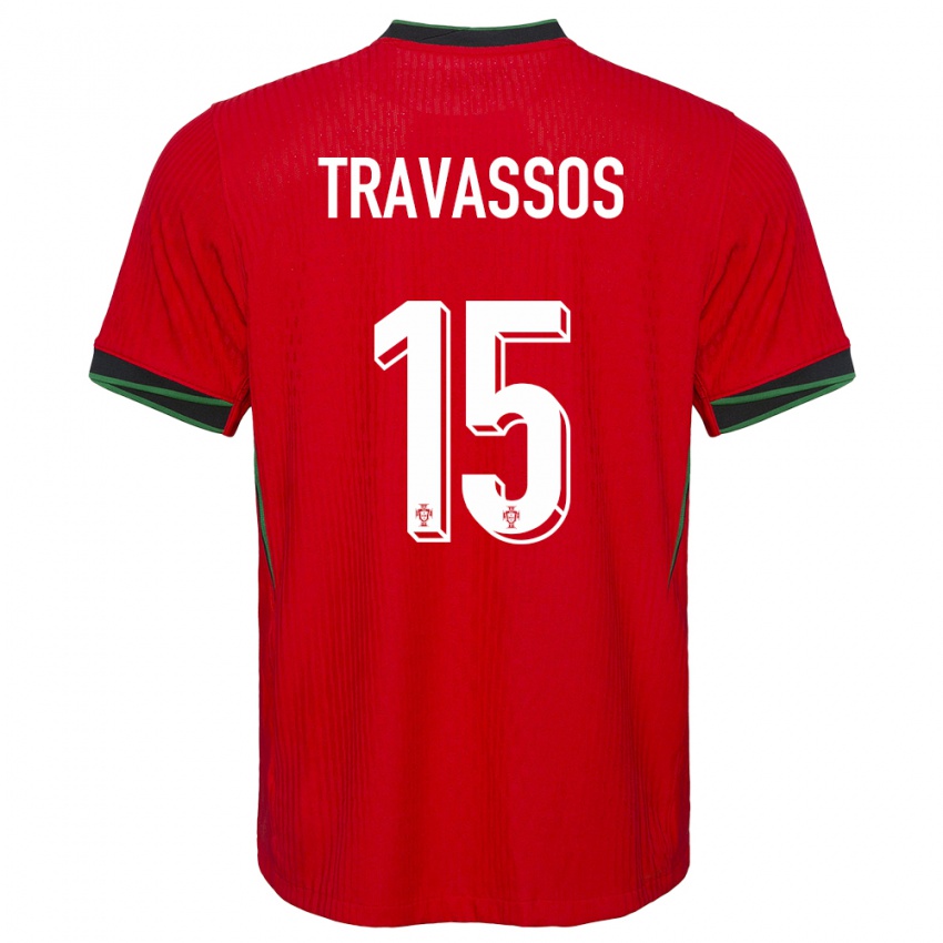 Hombre Camiseta Portugal Diogo Travassos #15 Rojo 1ª Equipación 24-26 La Camisa Argentina