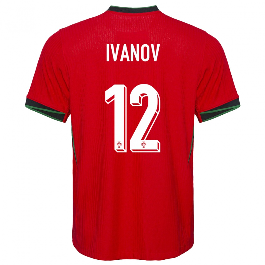 Hombre Camiseta Portugal David Ivanov #12 Rojo 1ª Equipación 24-26 La Camisa Argentina