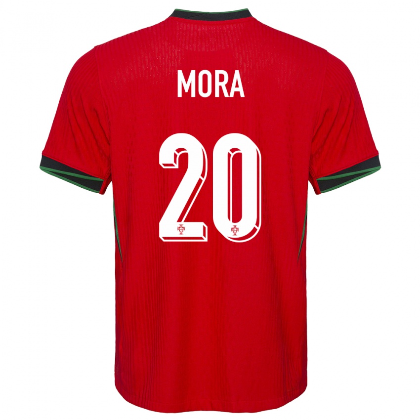 Hombre Camiseta Portugal Rodrigo Mora #20 Rojo 1ª Equipación 24-26 La Camisa Argentina