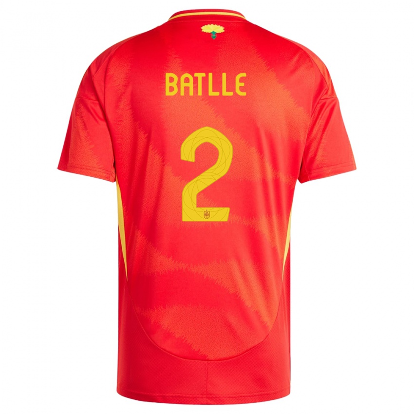 Hombre Camiseta España Ona Batlle #2 Rojo 1ª Equipación 24-26 La Camisa Argentina