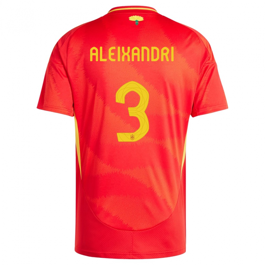 Hombre Camiseta España Laia Aleixandri #3 Rojo 1ª Equipación 24-26 La Camisa Argentina