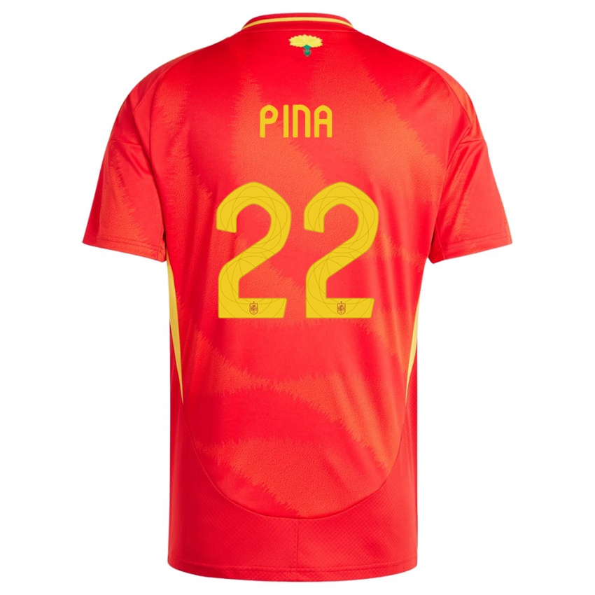 Hombre Camiseta España Claudia Pina #22 Rojo 1ª Equipación 24-26 La Camisa Argentina