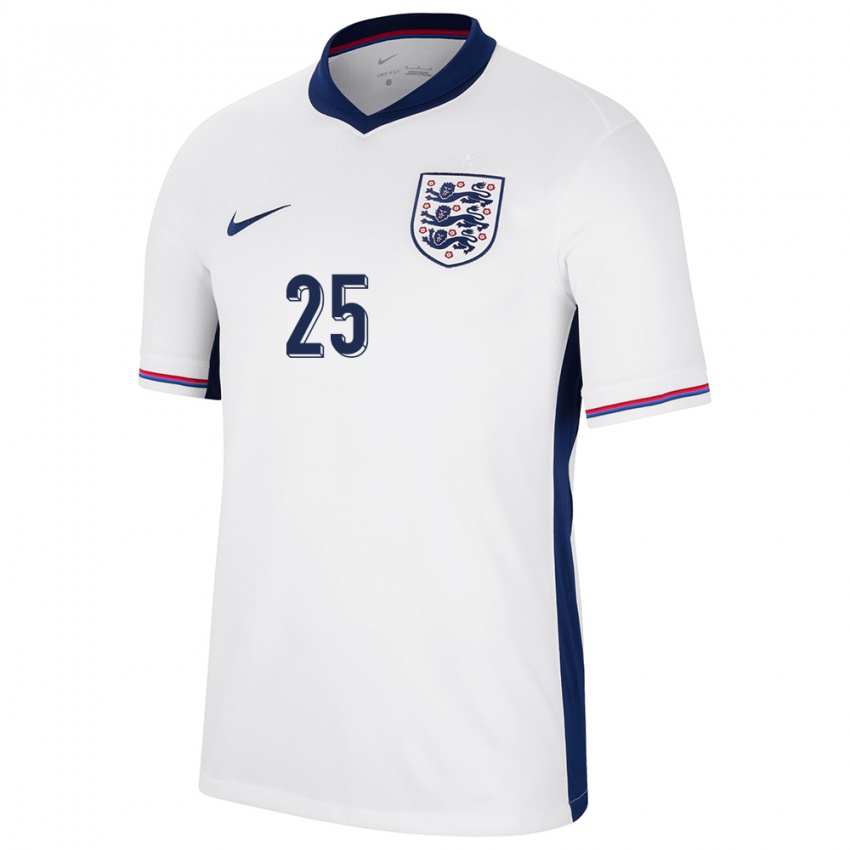 Hombre Camiseta Inglaterra Adam Wharton #25 Blanco 1ª Equipación 24-26 La Camisa Argentina