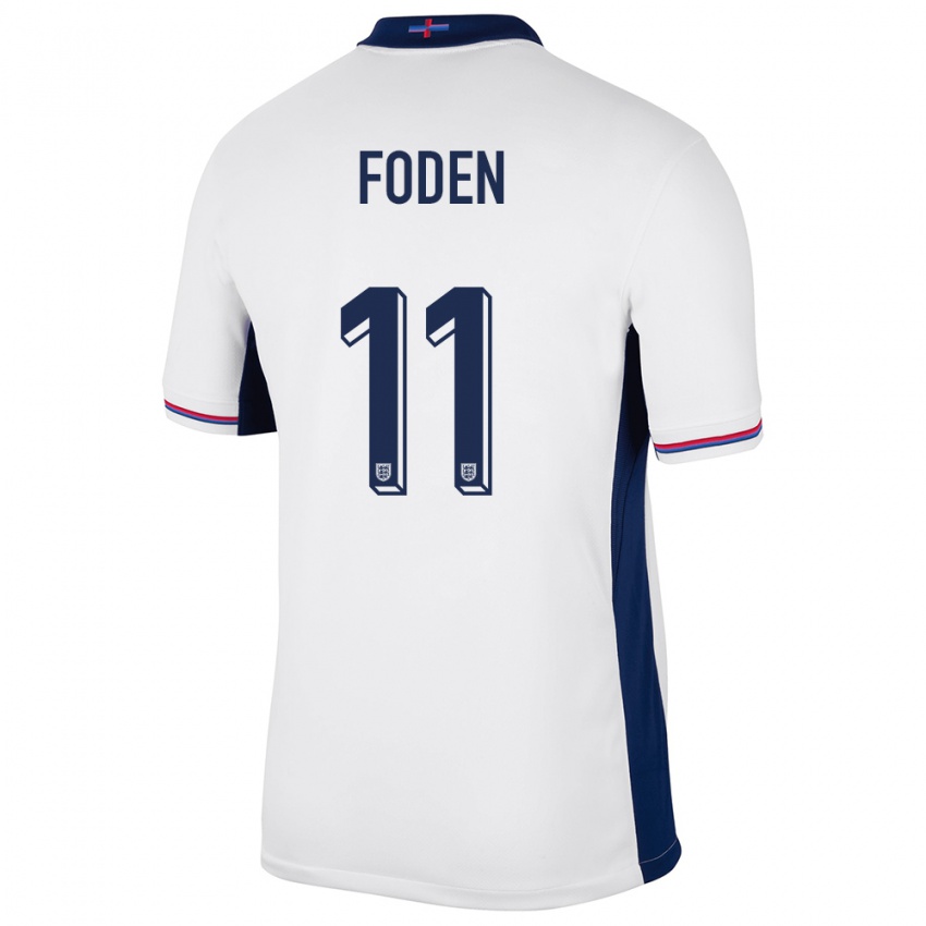 Hombre Camiseta Inglaterra Phil Foden #11 Blanco 1ª Equipación 24-26 La Camisa Argentina