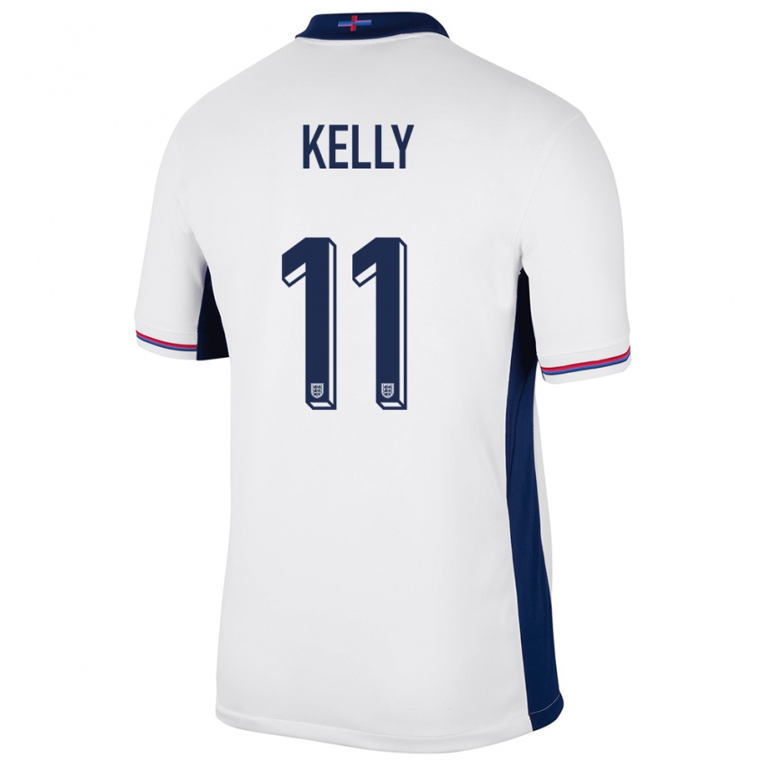 Hombre Camiseta Inglaterra Chloe Kelly #11 Blanco 1ª Equipación 24-26 La Camisa Argentina