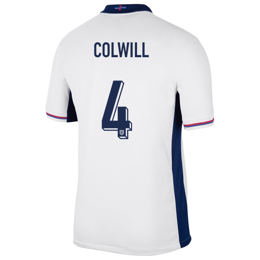 Hombre Camiseta Inglaterra Levi Colwill #4 Blanco 1ª Equipación 24-26 La Camisa Argentina