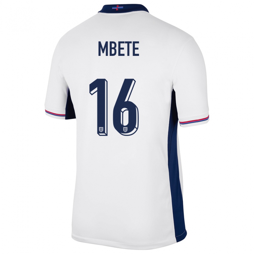 Hombre Camiseta Inglaterra Luke Mbete #16 Blanco 1ª Equipación 24-26 La Camisa Argentina