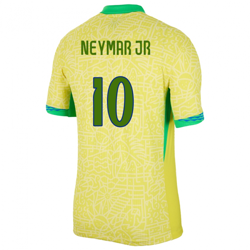 Hombre Camiseta Brasil Neymar #10 Amarillo 1ª Equipación 24-26 La Camisa Argentina