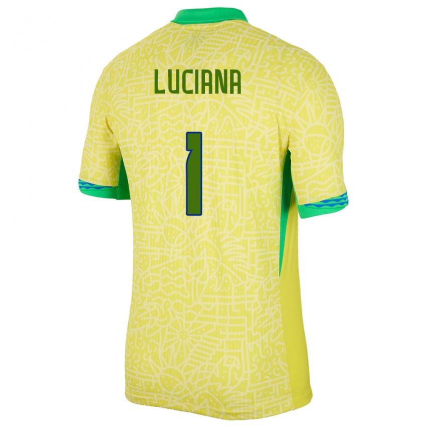 Hombre Camiseta Brasil Luciana #1 Amarillo 1ª Equipación 24-26 La Camisa Argentina