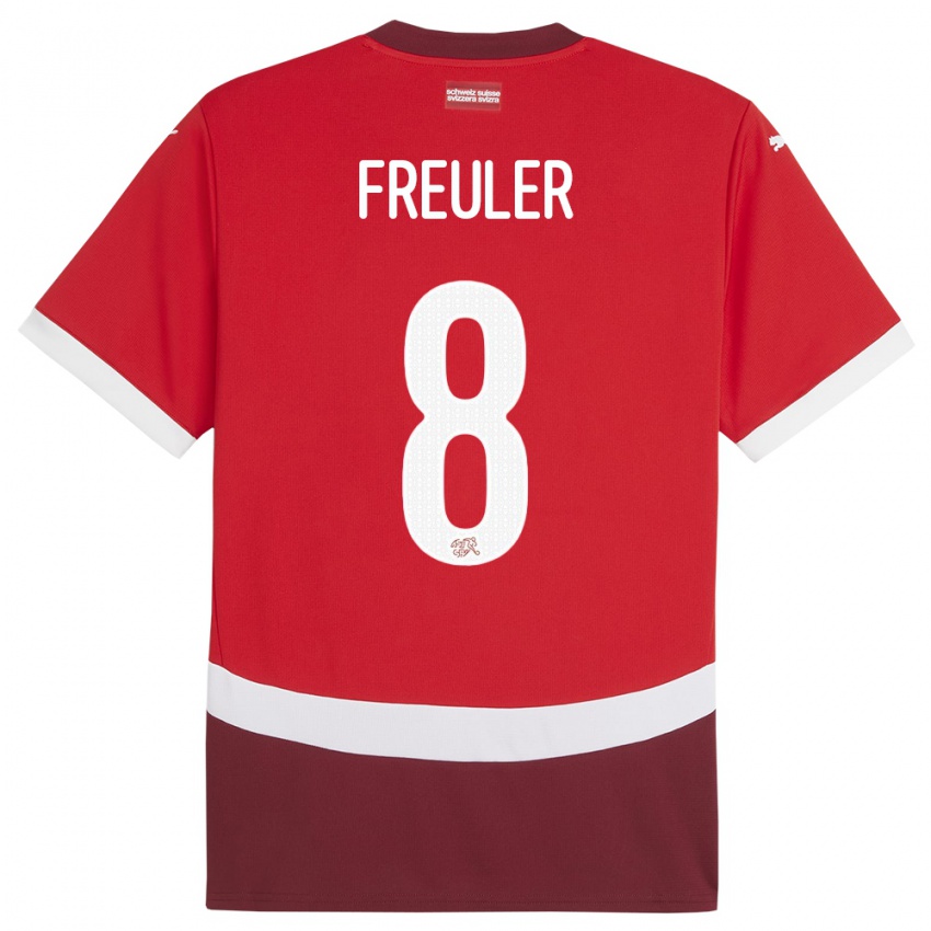 Hombre Camiseta Suiza Remo Freuler #8 Rojo 1ª Equipación 24-26 La Camisa Argentina