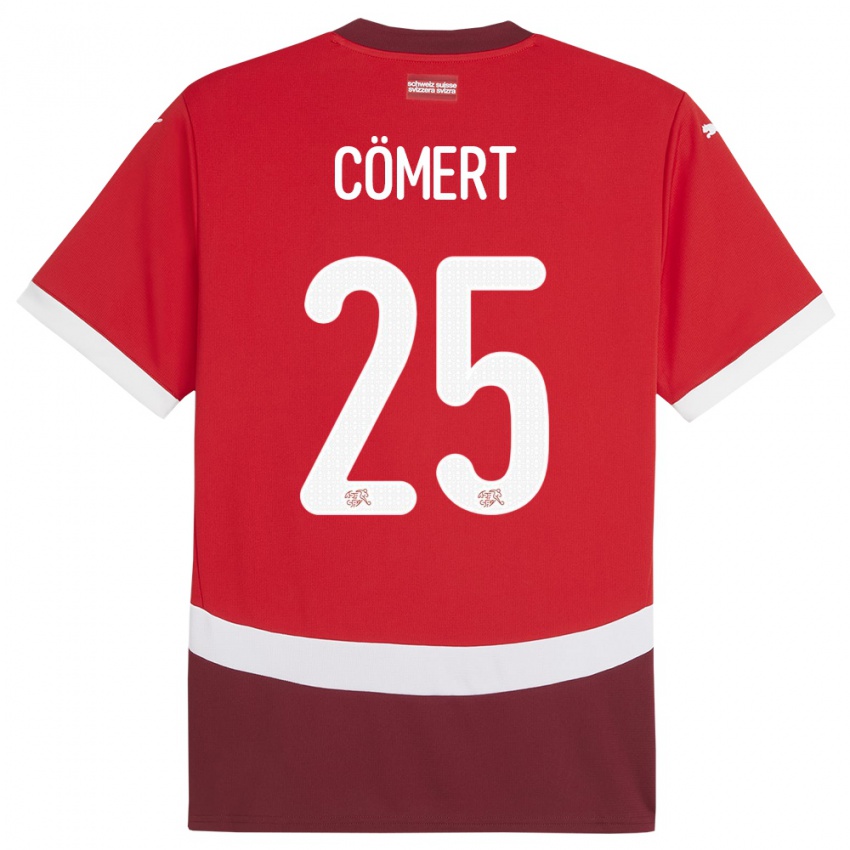 Hombre Camiseta Suiza Eray Comert #25 Rojo 1ª Equipación 24-26 La Camisa Argentina