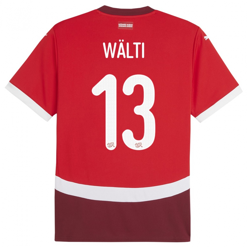 Hombre Camiseta Suiza Lia Walti #13 Rojo 1ª Equipación 24-26 La Camisa Argentina