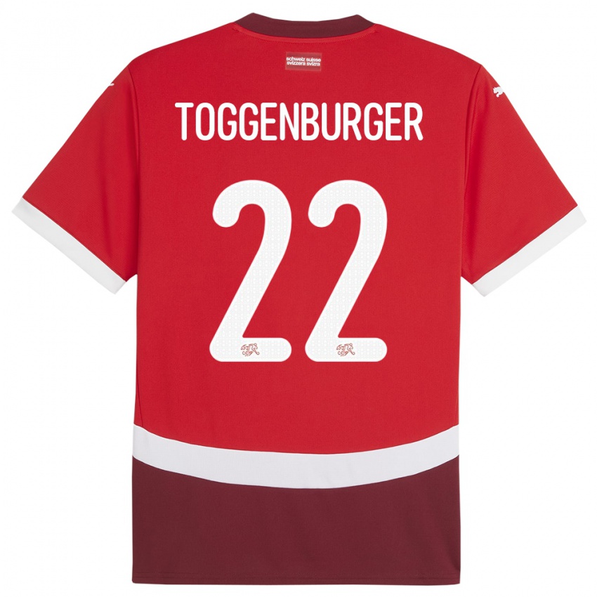 Hombre Camiseta Suiza Nando Toggenburger #22 Rojo 1ª Equipación 24-26 La Camisa Argentina