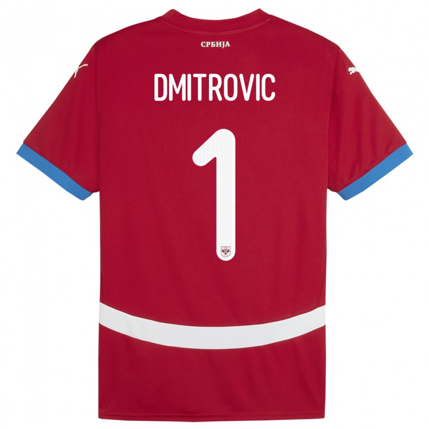 Hombre Camiseta Serbia Marko Dmitrovic #1 Rojo 1ª Equipación 24-26 La Camisa Argentina