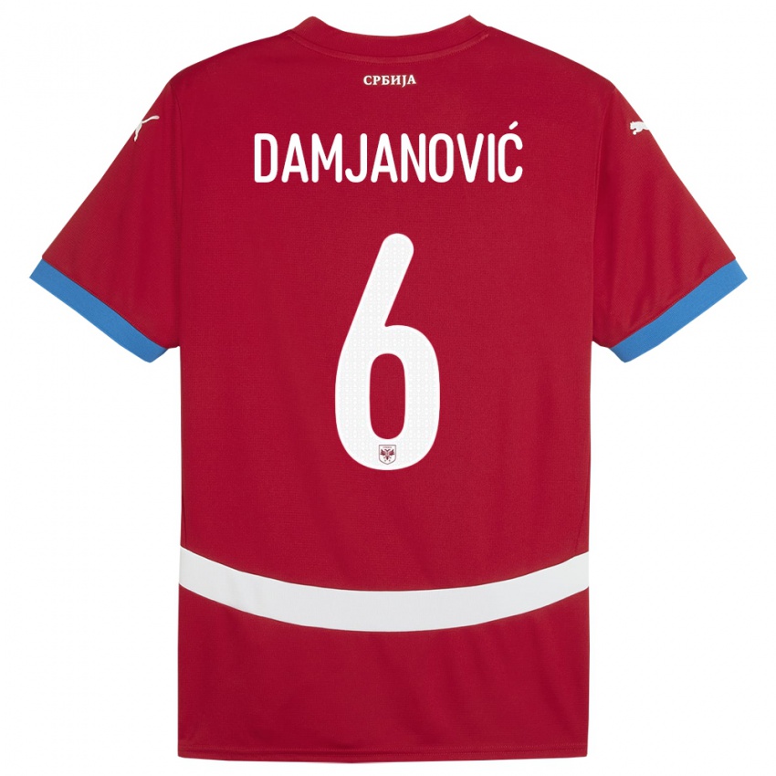 Hombre Camiseta Serbia Nevena Damjanovic #6 Rojo 1ª Equipación 24-26 La Camisa Argentina