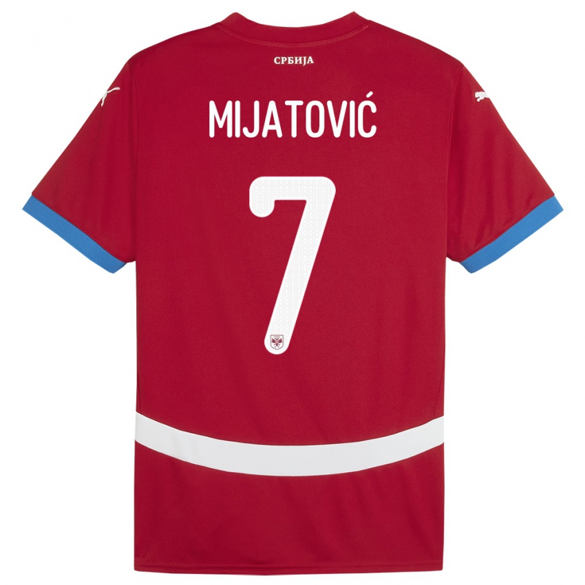 Hombre Camiseta Serbia Milica Mijatovic #7 Rojo 1ª Equipación 24-26 La Camisa Argentina