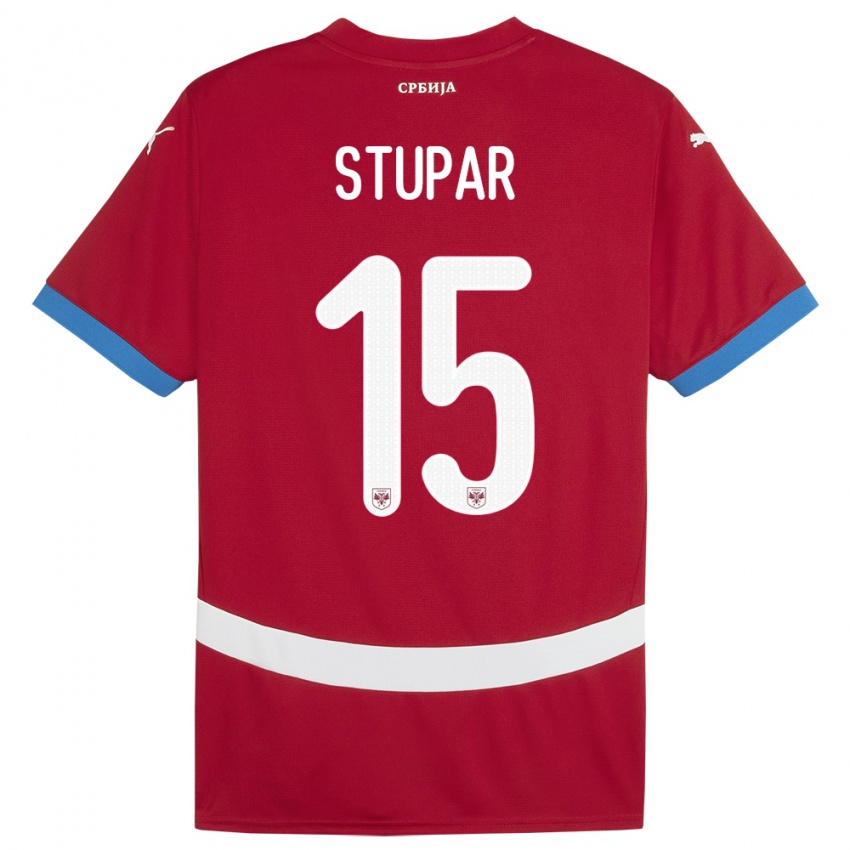 Hombre Camiseta Serbia Zivana Stupar #15 Rojo 1ª Equipación 24-26 La Camisa Argentina