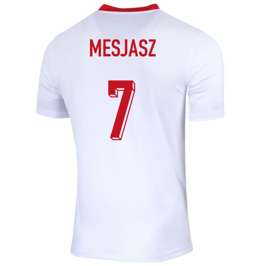 Hombre Camiseta Polonia Malgorzata Mesjasz #7 Blanco 1ª Equipación 24-26 La Camisa Argentina