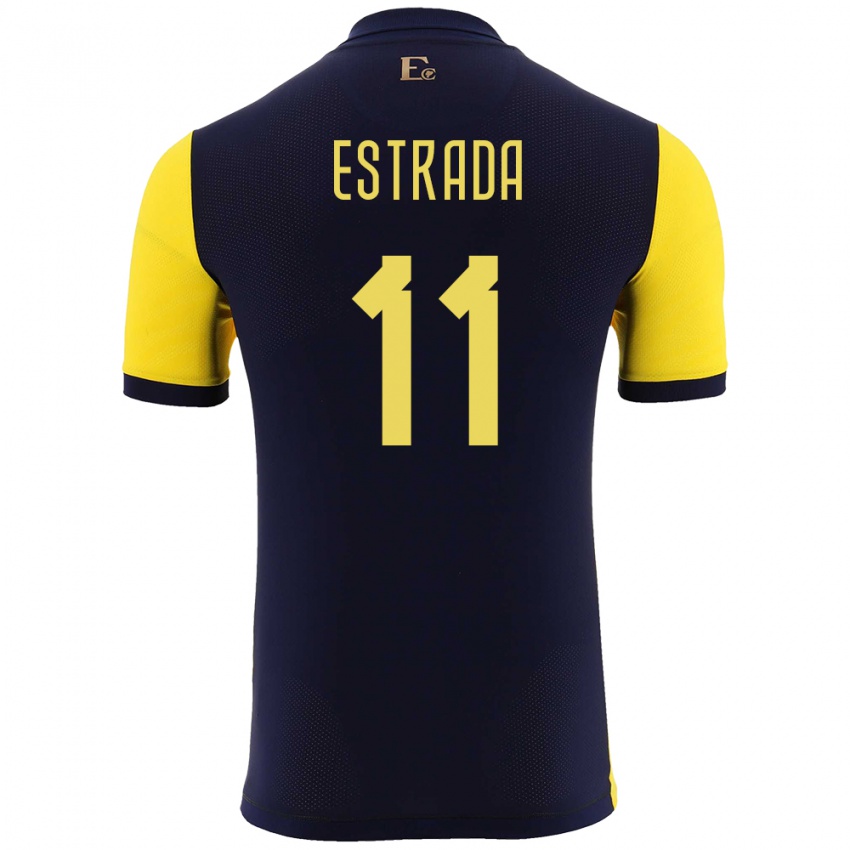 Hombre Camiseta Ecuador Michael Estrada #11 Amarillo 1ª Equipación 24-26 La Camisa Argentina