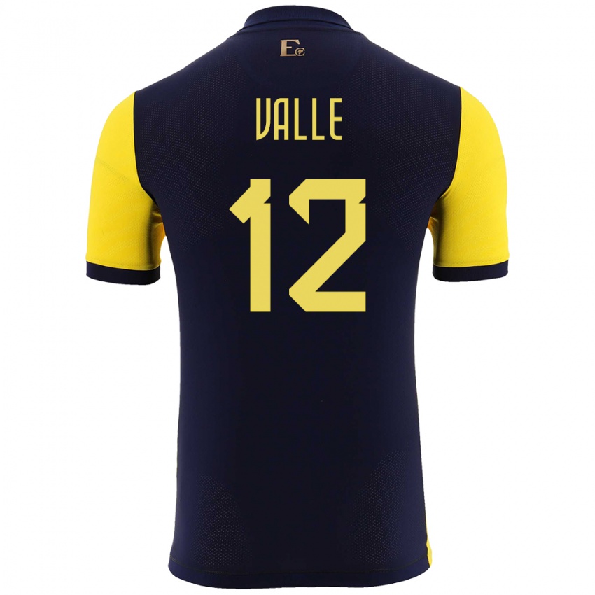 Hombre Camiseta Ecuador Gonzalo Valle #12 Amarillo 1ª Equipación 24-26 La Camisa Argentina