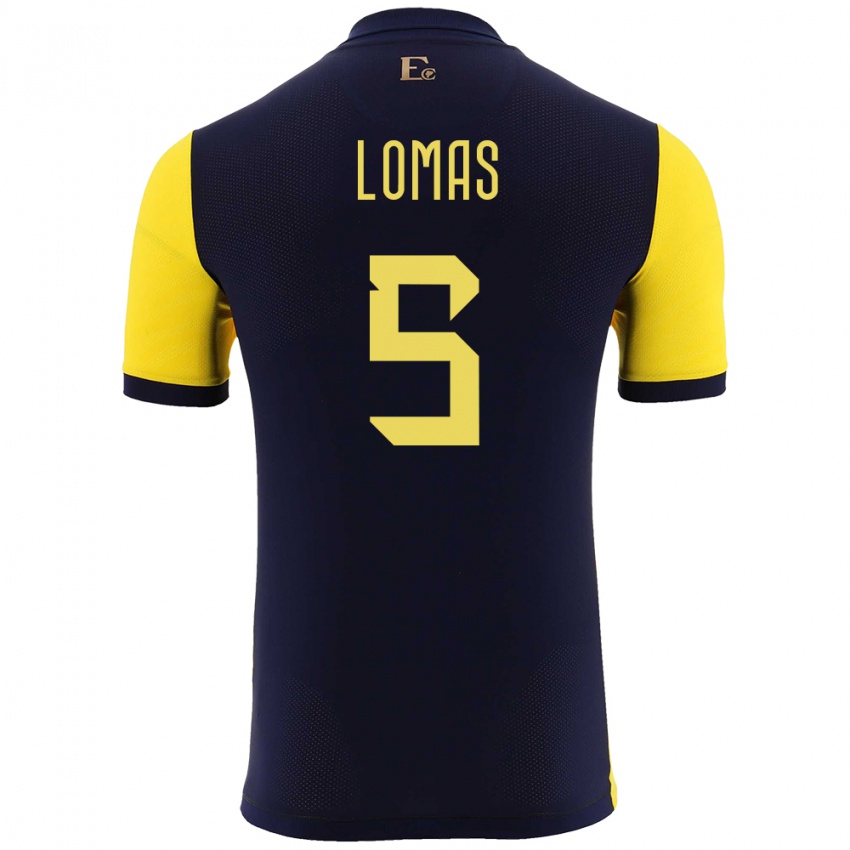 Hombre Camiseta Ecuador Ariana Lomas #5 Amarillo 1ª Equipación 24-26 La Camisa Argentina