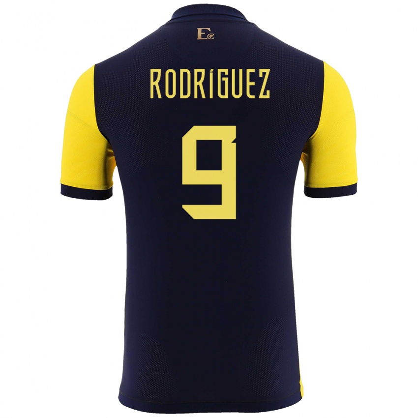 Hombre Camiseta Ecuador Ingrid Rodriguez #9 Amarillo 1ª Equipación 24-26 La Camisa Argentina