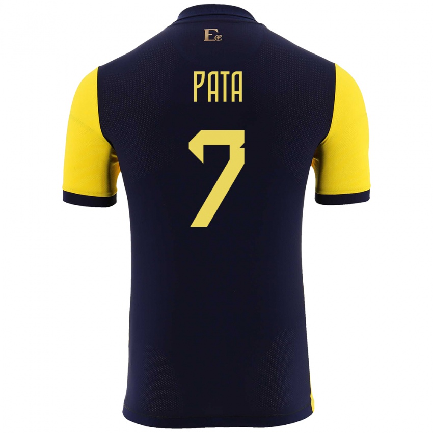 Hombre Camiseta Ecuador Emerson Pata #7 Amarillo 1ª Equipación 24-26 La Camisa Argentina