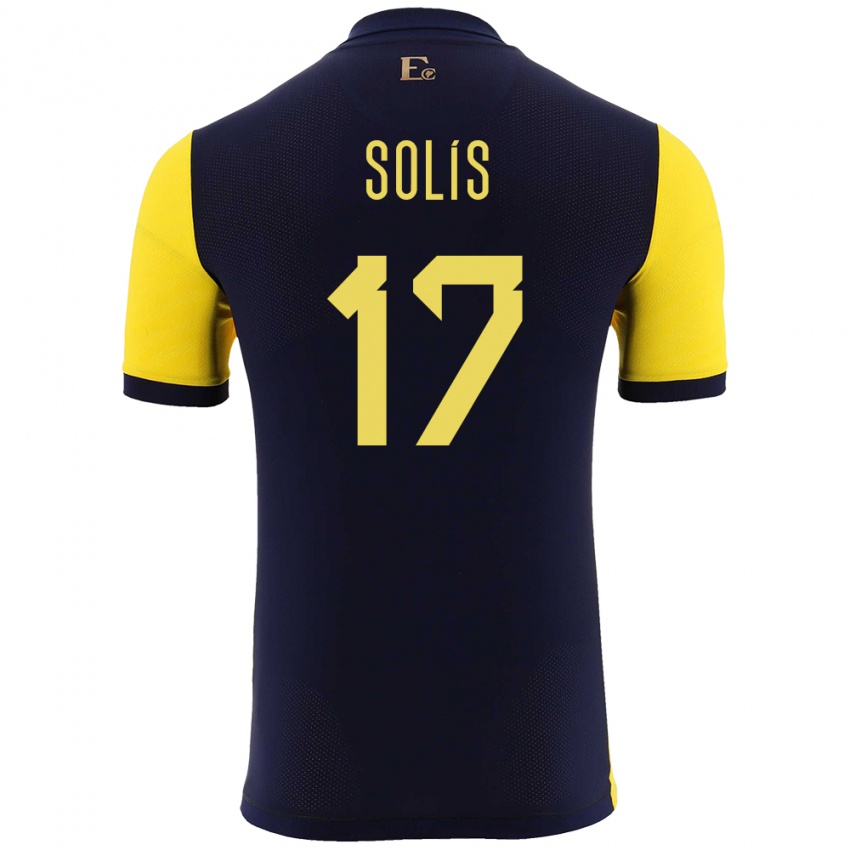 Hombre Camiseta Ecuador Mathias Solis #17 Amarillo 1ª Equipación 24-26 La Camisa Argentina