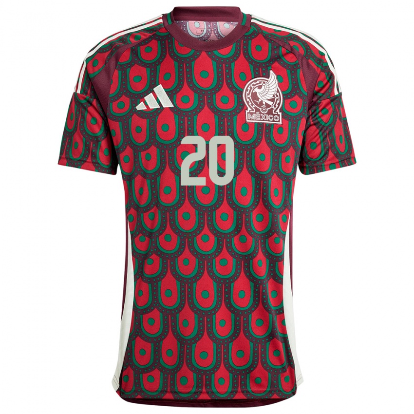 Hombre Camiseta México Aylin Avilez #20 Granate 1ª Equipación 24-26 La Camisa Argentina