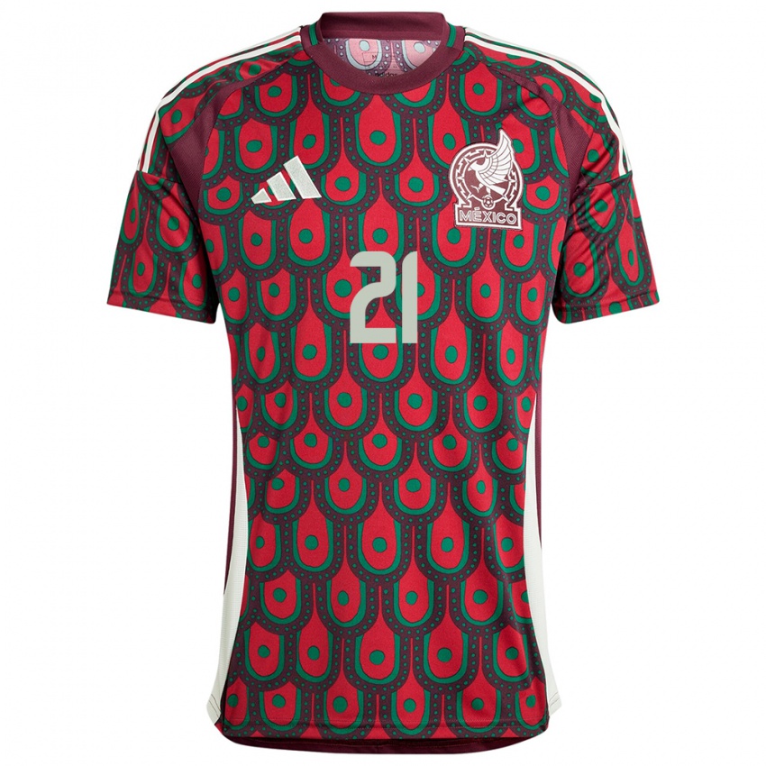 Hombre Camiseta México Daniel Aceves #21 Granate 1ª Equipación 24-26 La Camisa Argentina