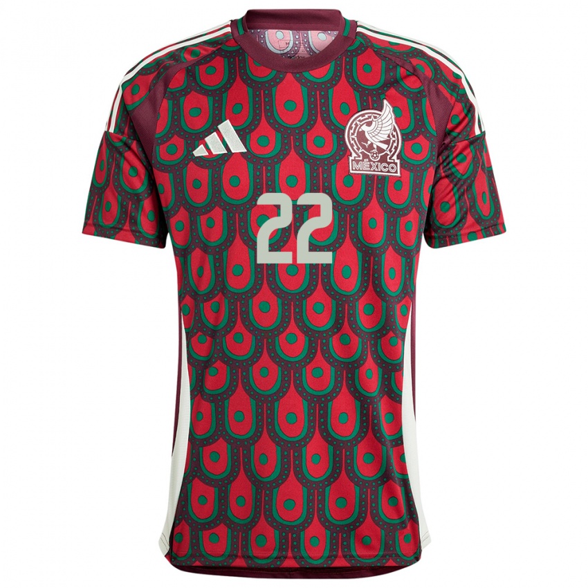 Hombre Camiseta México Hirving Lozano #22 Granate 1ª Equipación 24-26 La Camisa Argentina