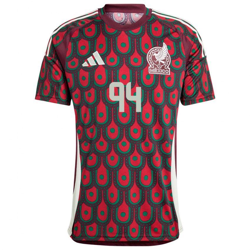 Hombre Camiseta México Melany Villeda #94 Granate 1ª Equipación 24-26 La Camisa Argentina