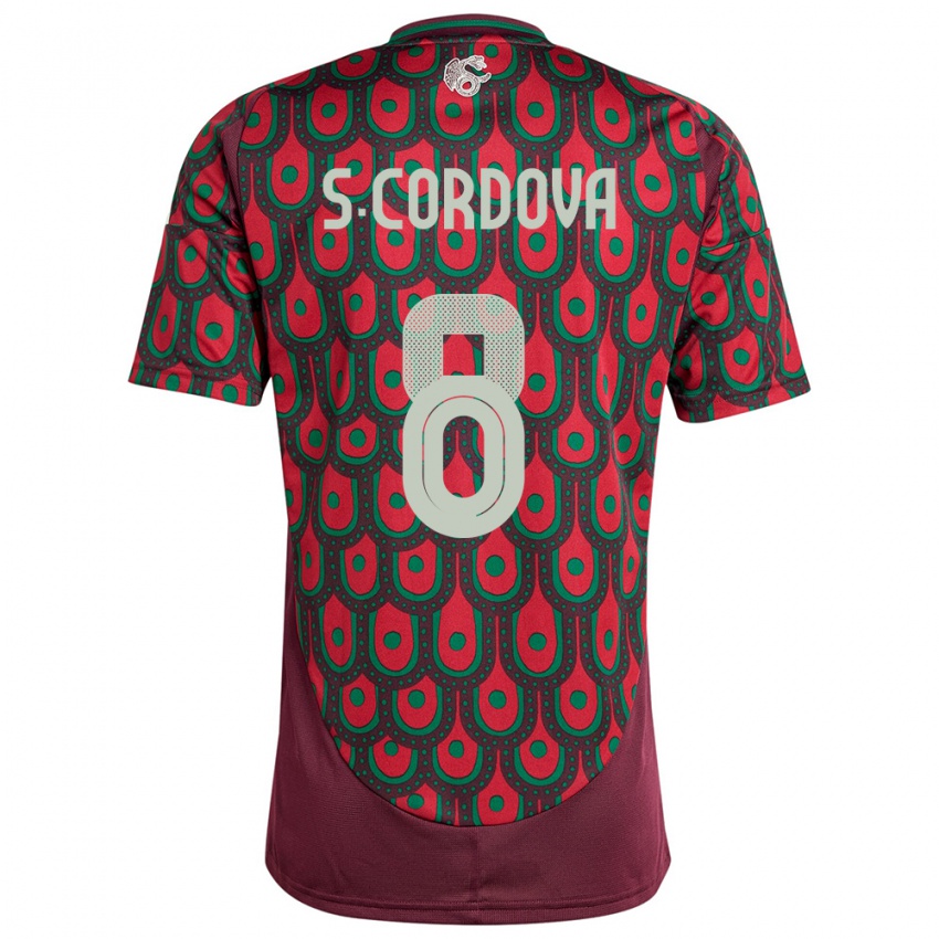 Hombre Camiseta México Sebastian Cordova #8 Granate 1ª Equipación 24-26 La Camisa Argentina