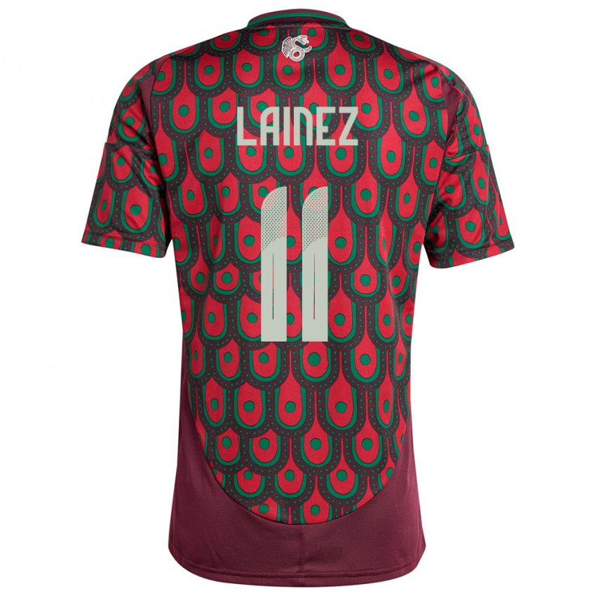 Hombre Camiseta México Diego Lainez #11 Granate 1ª Equipación 24-26 La Camisa Argentina