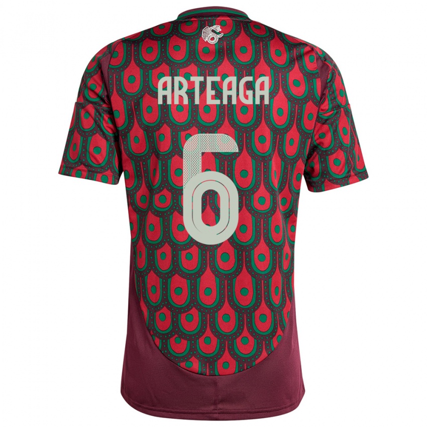 Hombre Camiseta México Gerardo Arteaga #6 Granate 1ª Equipación 24-26 La Camisa Argentina