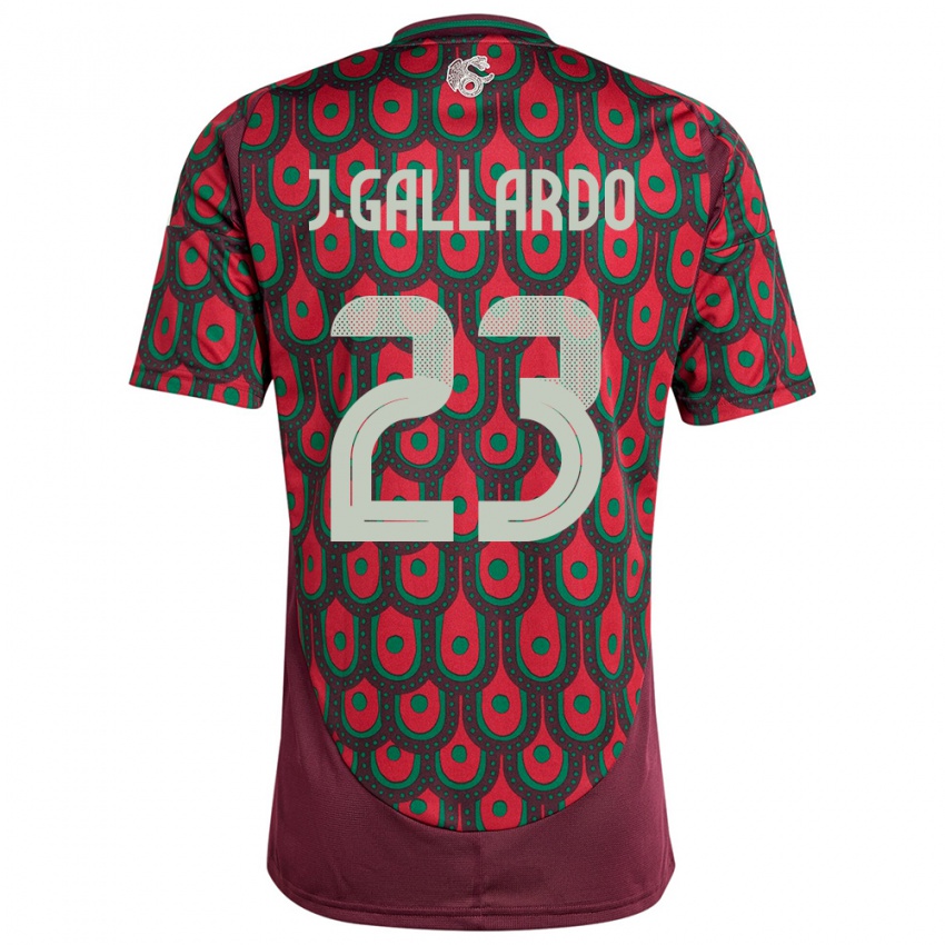 Hombre Camiseta México Jesus Gallardo #23 Granate 1ª Equipación 24-26 La Camisa Argentina