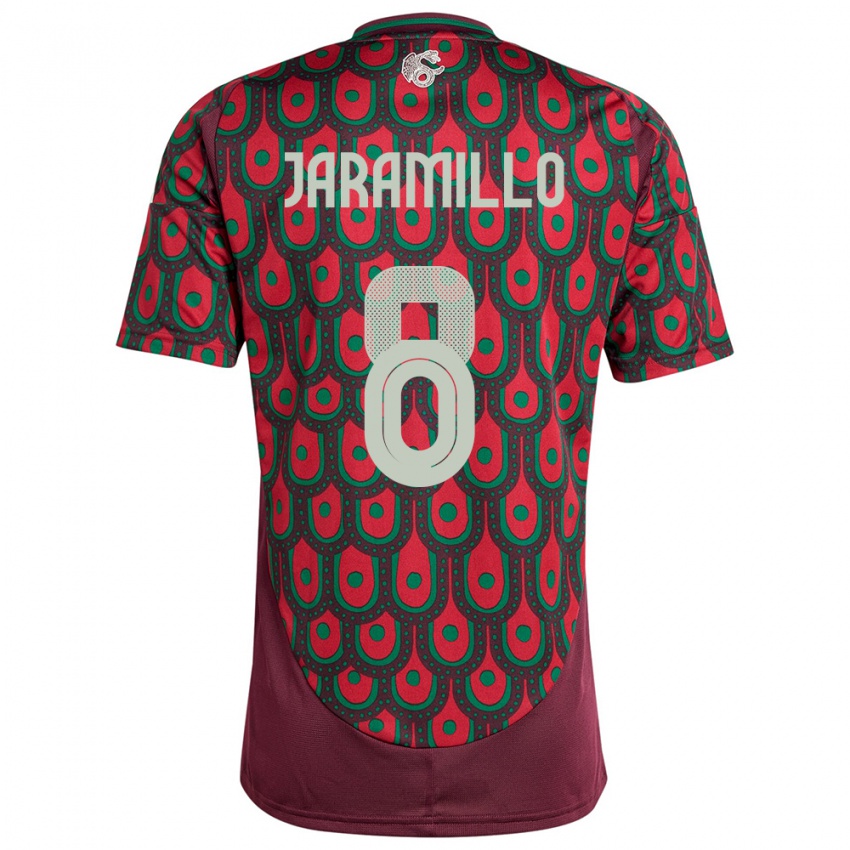 Hombre Camiseta México Carolina Jaramillo #8 Granate 1ª Equipación 24-26 La Camisa Argentina