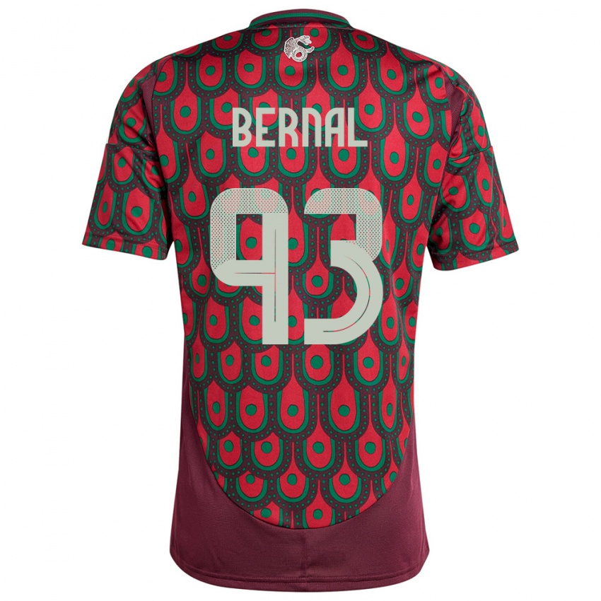 Hombre Camiseta México Rebeca Bernal #93 Granate 1ª Equipación 24-26 La Camisa Argentina