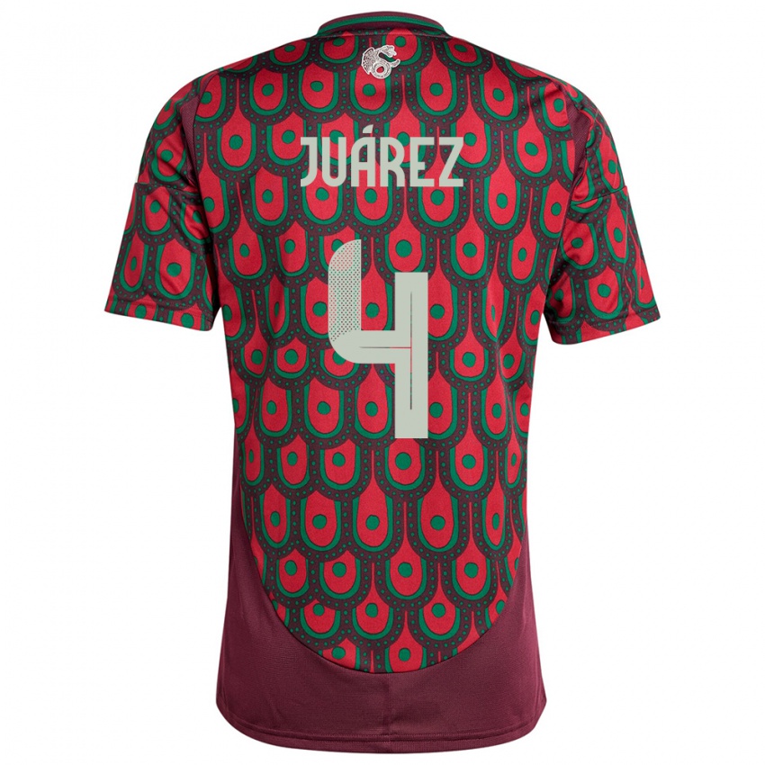 Hombre Camiseta México Ramon Juarez #4 Granate 1ª Equipación 24-26 La Camisa Argentina