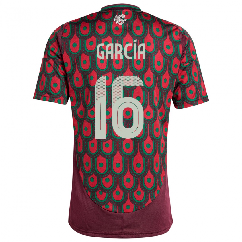 Hombre Camiseta México Uziel Garcia #16 Granate 1ª Equipación 24-26 La Camisa Argentina