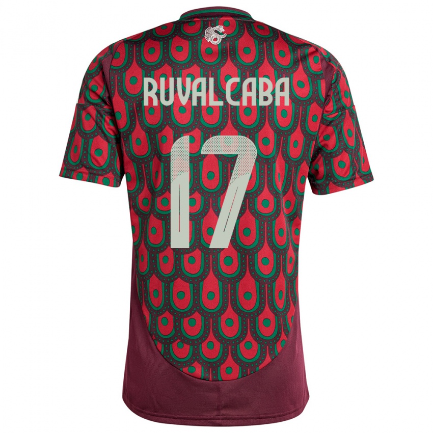 Hombre Camiseta México Jorge Ruvalcaba #17 Granate 1ª Equipación 24-26 La Camisa Argentina