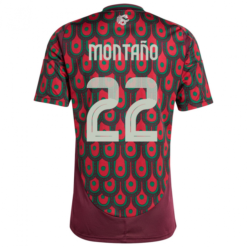 Hombre Camiseta México Andres Montano #22 Granate 1ª Equipación 24-26 La Camisa Argentina