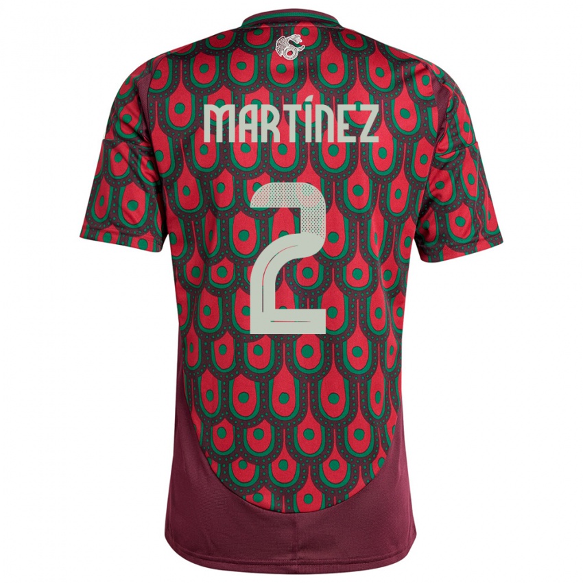 Hombre Camiseta México Emilio Martinez #2 Granate 1ª Equipación 24-26 La Camisa Argentina