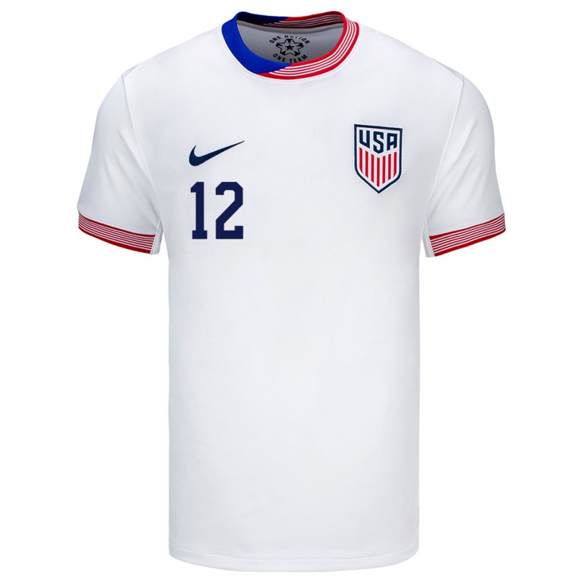 Hombre Camiseta Estados Unidos Adam Beaudry #12 Blanco 1ª Equipación 24-26 La Camisa Argentina