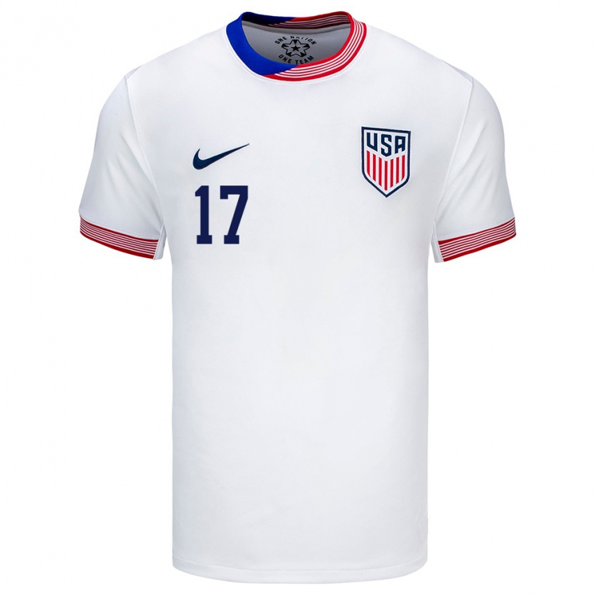 Hombre Camiseta Estados Unidos Malik Tillman #17 Blanco 1ª Equipación 24-26 La Camisa Argentina