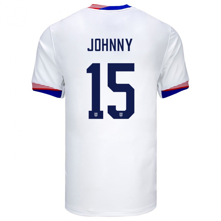 Hombre Camiseta Estados Unidos Johnny #15 Blanco 1ª Equipación 24-26 La Camisa Argentina