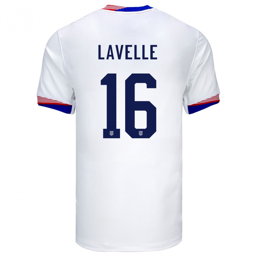 Hombre Camiseta Estados Unidos Rose Lavelle #16 Blanco 1ª Equipación 24-26 La Camisa Argentina