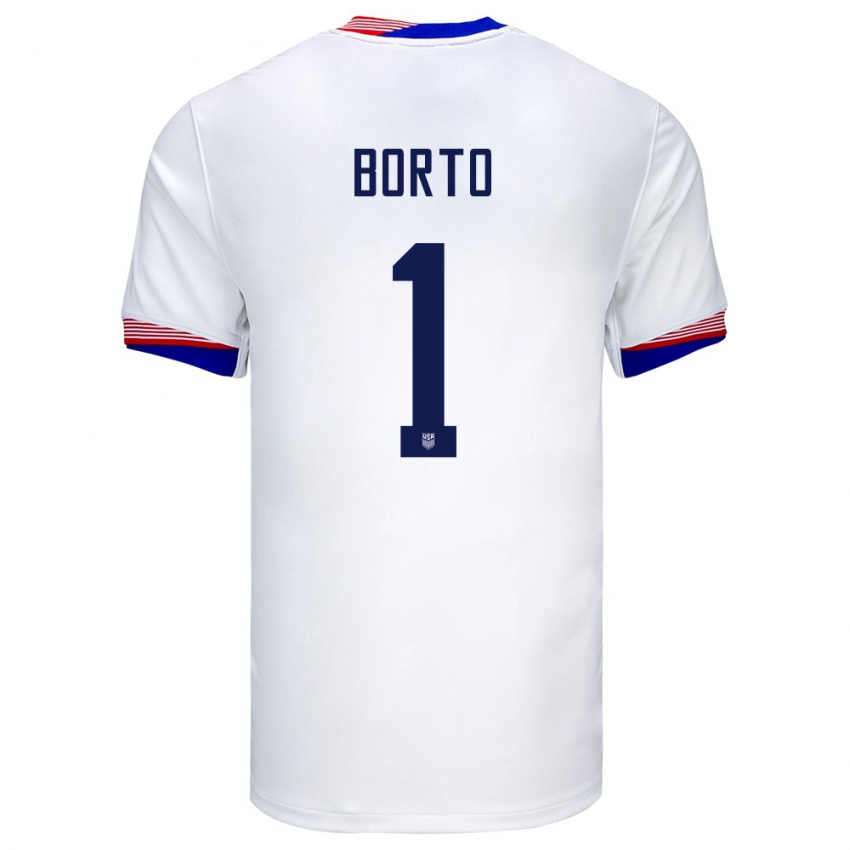 Hombre Camiseta Estados Unidos Alexander Borto #1 Blanco 1ª Equipación 24-26 La Camisa Argentina