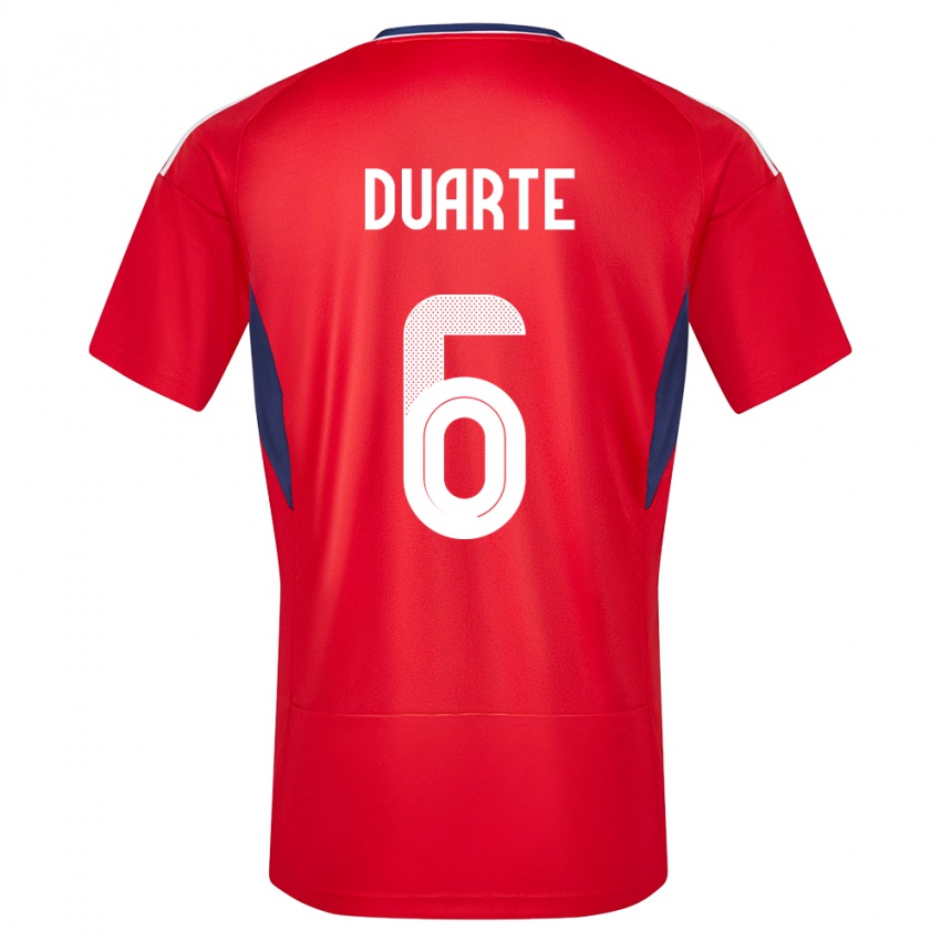 Hombre Camiseta Costa Rica Oscar Duarte #6 Rojo 1ª Equipación 24-26 La Camisa Argentina