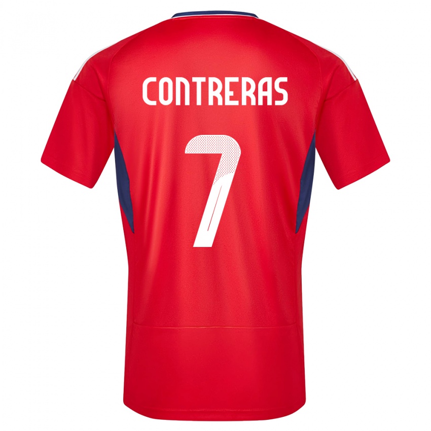 Hombre Camiseta Costa Rica Anthony Contreras #7 Rojo 1ª Equipación 24-26 La Camisa Argentina